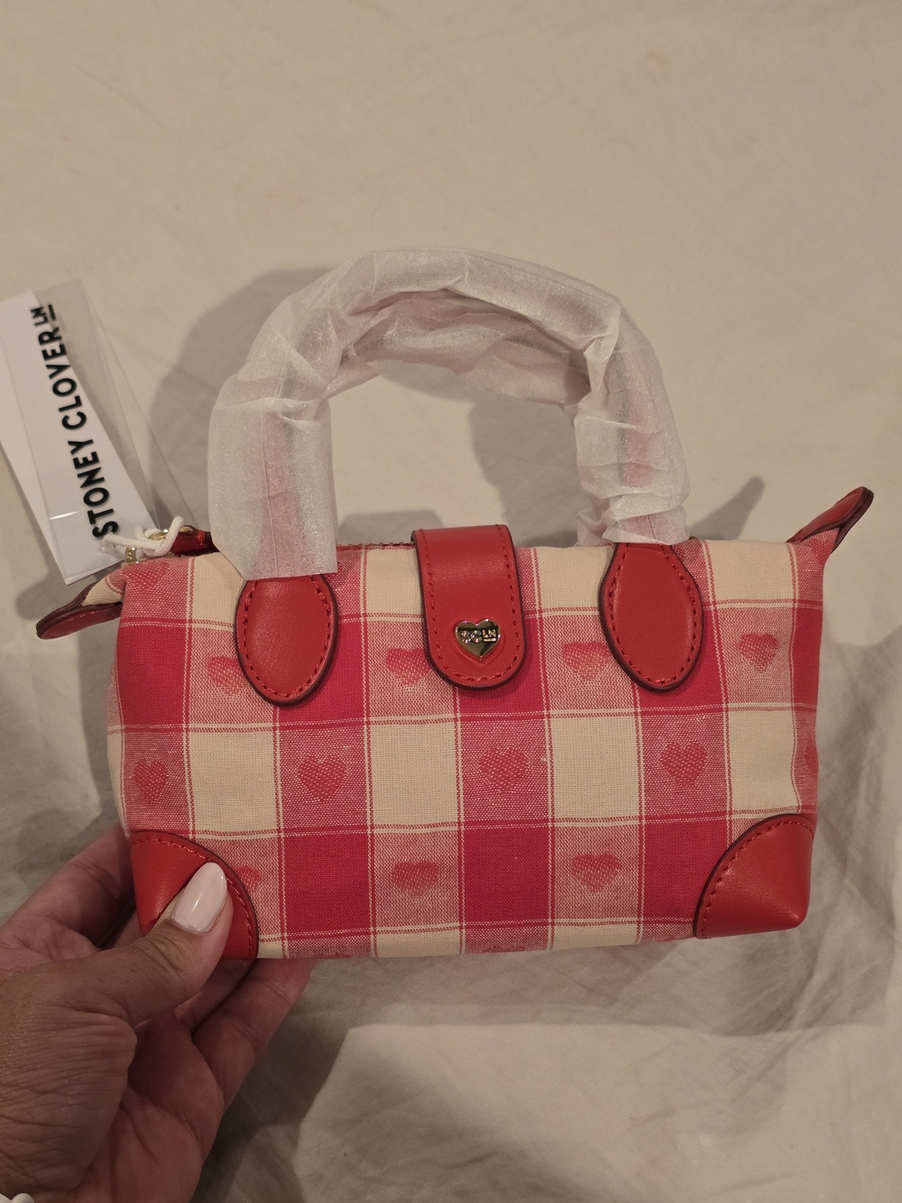 Stoney Clover Lane Classic Red and Hearts Pouchette